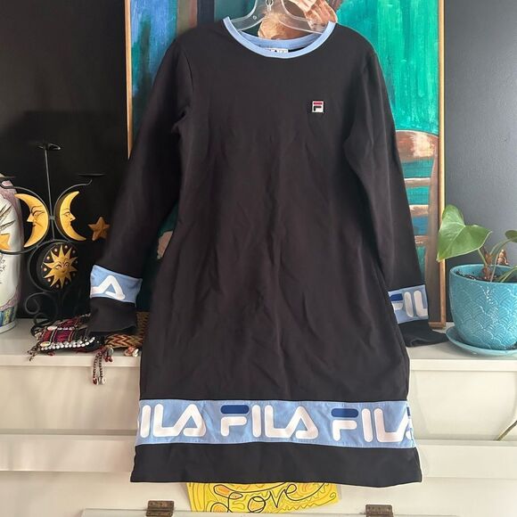 Fila Vintage 90s Baby Blue Bodycon Sporty Dress Womens XL - Picture 9 of 16